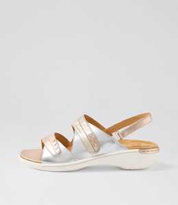 Bizzy W Metallic Multi Leather Sandals by Ziera at Ziera NZ