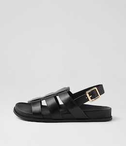 Hessa W Black Leather Sandals by Ziera at Ziera NZ