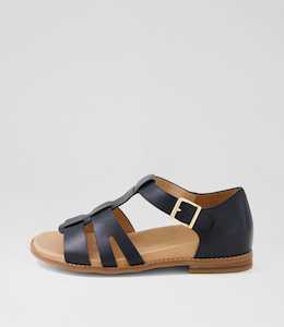 Jonston W Black Natural Leather Sandals by Ziera at Ziera NZ