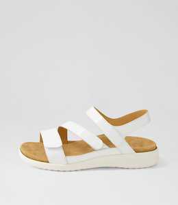 Boyde Xw White Patent Leather Sandals by Ziera at Ziera NZ