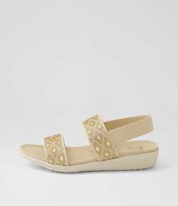 Usaid W Latte Multi Elastic Sandals by Ziera at Ziera NZ