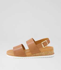 Shoe: Vikka W Tan White Leather Sandals by Ziera at Ziera NZ