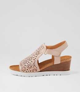 Perynn W Nude Leather Sandals by Ziera at Ziera NZ