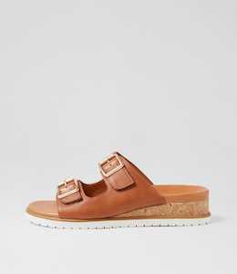 Vadore W Tan White Leather Sandals by Ziera at Ziera NZ