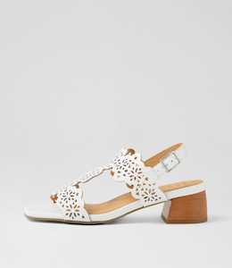 Coachy W White Leather Sandals by Ziera at Ziera NZ