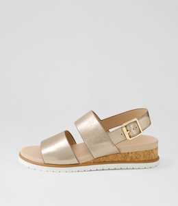 Vikka W Champagne White Leather Sandals by Ziera at Ziera NZ