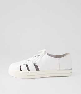 Abriele W White Leather Sneakers by Ziera at Ziera NZ