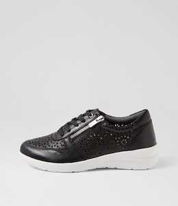 Shoe: Nuse W Black White Leather Sneakers by Ziera at Ziera NZ