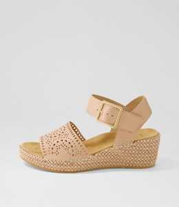 Killion Xw Dark Nude Leather Sandals by Ziera at Ziera NZ