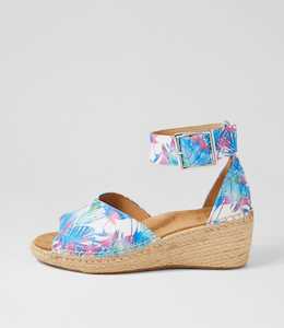 Koen Xw Blue Palms Leather Espadrilles by Ziera at Ziera NZ