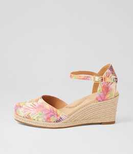 Autumn W Multi Palms Leather Wedges by Ziera at Ziera NZ