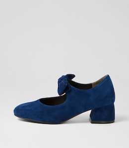 Zolly W Navy Suede Mary Jane Heels by Ziera at Ziera NZ