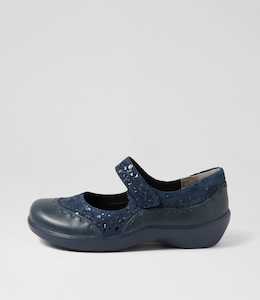 Gummibear Xw Zr Navy Navy Sparkle Leather Suede by Ziera at Ziera NZ