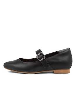 Lojas Xw Black Leather Mary Janes by Ziera at Ziera NZ