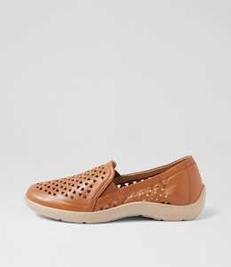 Wavada Xf Tan Almond Leather Loafers by Ziera at Ziera NZ