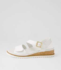 Vamsy W White Leather Sandals by Ziera at Ziera NZ