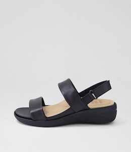 Notta Xw Black Leather Sandals by Ziera at Ziera NZ