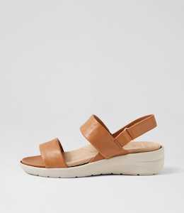 Notta Xw Dark Tan Leather Sandals by Ziera at Ziera NZ