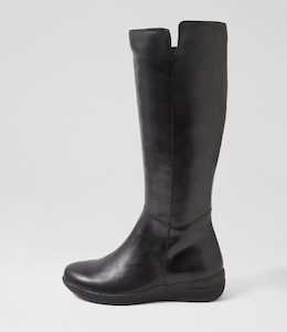 Nookesy W Black Leather Knee High Boots by Ziera at Ziera NZ