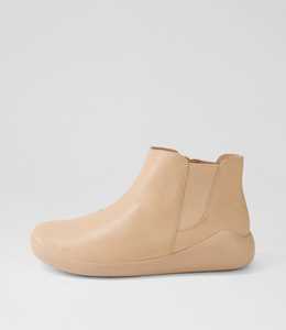 Yumba Xw Cafe Rose Gold Leather Elastic Chelsea Boots by Ziera at Ziera NZ