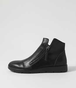 Mohme W Black Leather Ankle Boots by Ziera at Ziera NZ