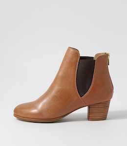 Gadore W Tan Leather Chelsea Boots by Ziera at Ziera NZ