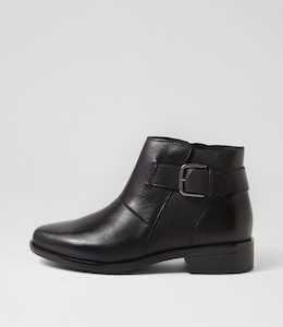 Sidony Xf Black Leather Ankle Boots by Ziera at Ziera NZ