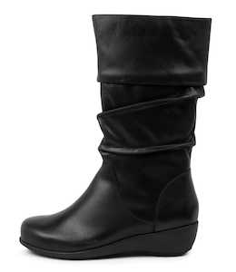 Seattle Xf Black Leather Calf Boots by Ziera at Ziera NZ