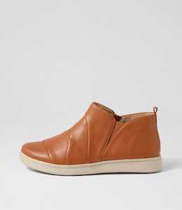 Damla Xf Scotch Almond Leather Sneakers by Ziera at Ziera NZ