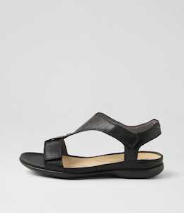 Baosly W Black Leather Sandals by Ziera at Ziera NZ