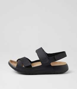 Yelloh W Black Leather Sandals by Ziera at Ziera NZ