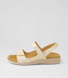 Benji Xw Smudge Metal Almond Leather Sandals by Ziera at Ziera NZ