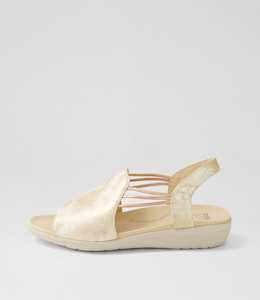 Udhays W Smudge Metal Leather Elastic Sandals by Ziera at Ziera NZ