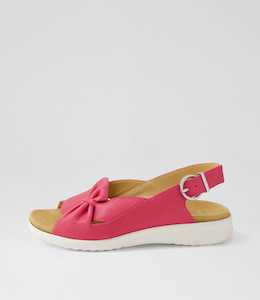 Bari Xw Fuchsia White Leather Sandals by Ziera at Ziera NZ