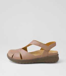 Sofzie Xf Taupe Leather Flat Shoes by Ziera at Ziera NZ