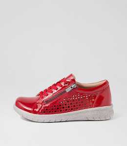 Shoe: Shovo Xf Zr Dk Red Wrinkle Patent by Ziera at Ziera NZ