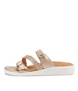 Ianna W Champagne Leather Sandals by Ziera at Ziera NZ