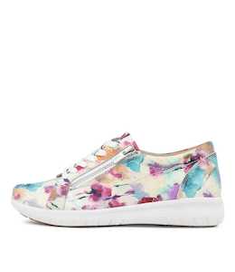 Solar Xf Pansy Floral Leather Sneakers by Ziera at Ziera NZ