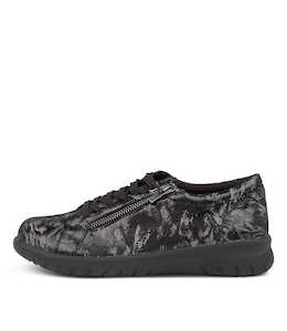 Solar Xf Black Multi Leather Sneakers by Ziera at Ziera NZ