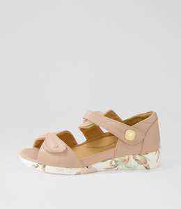 Doxie W CafÃ© Blush Floral Leather Sandals by Ziera at Ziera NZ