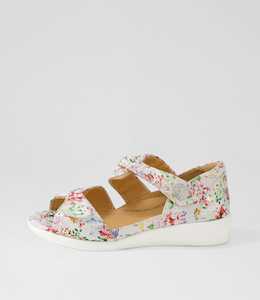 Doxie W Wild Flower Leather Sandals by Ziera at Ziera NZ