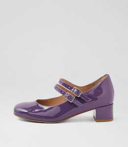 Karoly W Purple Patent Leather Mary Jane Heels by Ziera at Ziera NZ