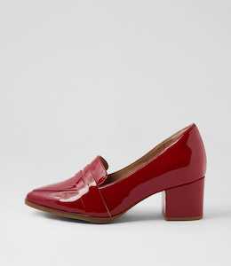 Vamity Xw Dark Red Patent Leather Mary Jane Heels by Ziera at Ziera NZ