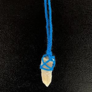 Spirit Quartz Necklace in Wool Macramé Wrap