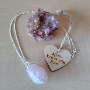 Purple and Pink - Amazing Spirit Quartz and Rose Quartz - Gift set for Mum