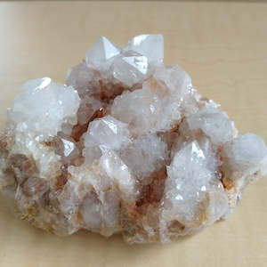 Crystal: Smooth, sharp, Clear Quartz crystal points and tiny druzy crystals for shine