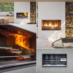 Escea – Zink: Escea EK950, EK1250, EK1550 Wood Outdoor Fireplace Kitchen