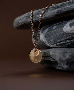 Yin Yang Necklace - 22k Gold Vermeil