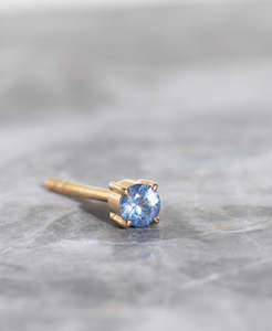 Grace Studs - 18k Yellow Gold, Blue Sapphire