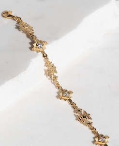 Ayllu Bracelet - 22k Gold Vermeil, White Zircon